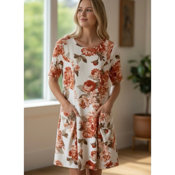 Enfocus Studio Dresses & Skirts - Enfocus Studio Floral Short Sleeve Dress Size 8